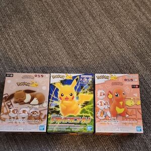 Bandai NamcoPokemon  Model Kit Figures -Eevee,Pikachu & Charmander NEW IN BOXES!